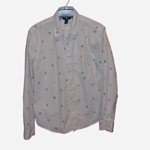 Forever-21 Men's White and Pink Shirt